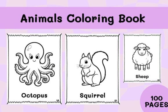 100 Animals Coloring Book Printable