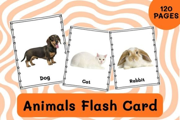120 Animals Flash Cards Printable: Real Photos & No-Prep Learning for Early Vocabulary Development