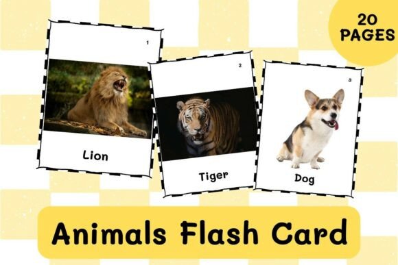 20 Animals Flash Card Printable No Prep: Learning Made Simple and Joyful