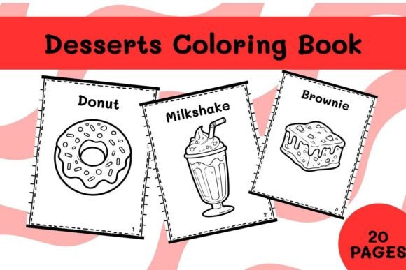 20 Desserts Coloring Book Printable