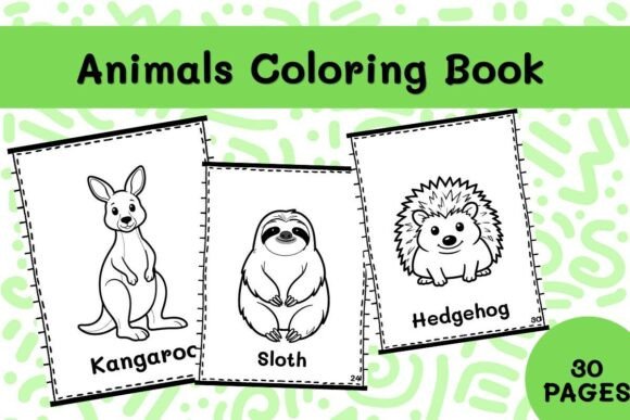 30 Animals Coloring Book Printable