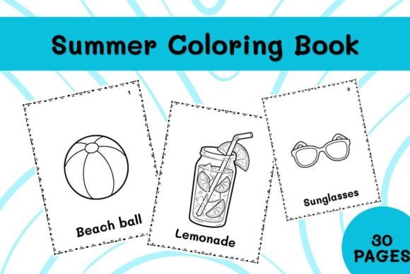 30 Summer Coloring Book Printable: Fun, No-Prep Vocabulary Learning for All Ages