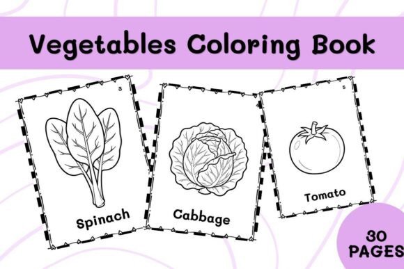 30 Vegetables Coloring Book Printable