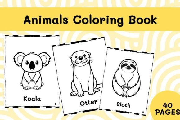 40 Animals Coloring Book Printable