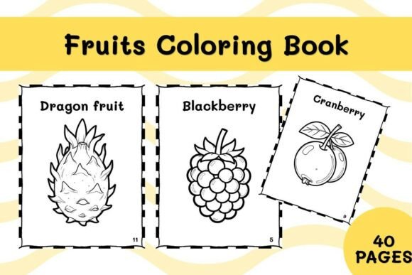 40 Fruits Coloring Book Printable