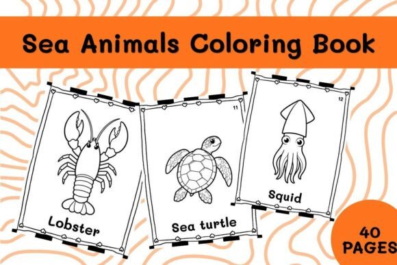 40 Sea Animals Coloring Book Printable