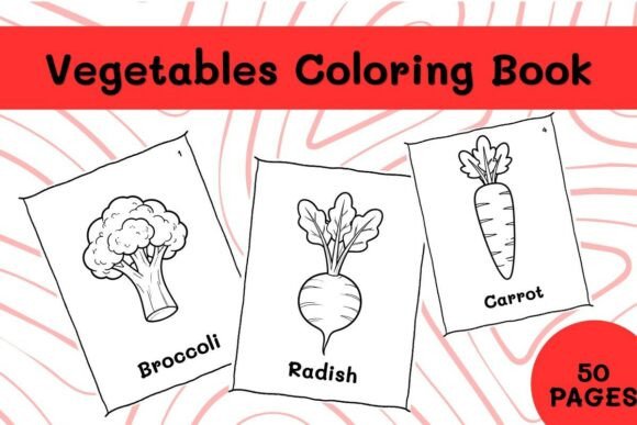 50 Vegetables Coloring Book Printable