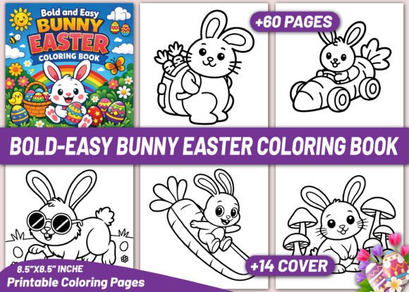 BOLD EASY BUNNY EASTER COLORING BOOK