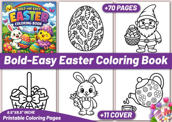 Bold Easy Easter Coloring Book