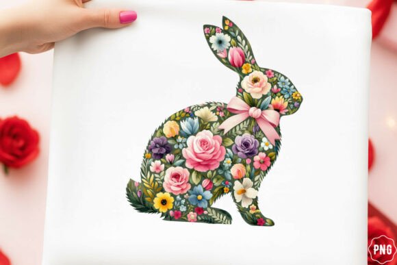Brushstroke Easter Bunny PNG