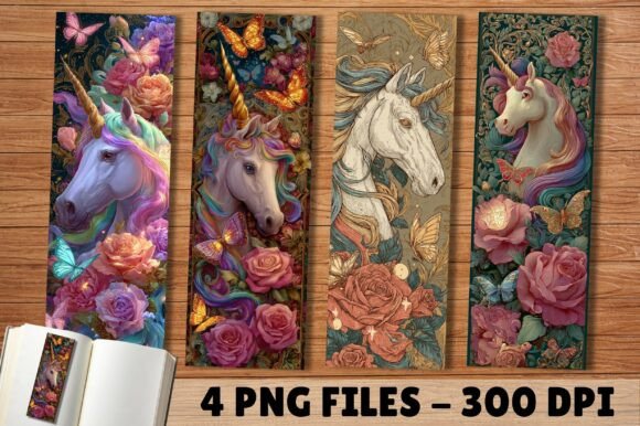 Celestial Mythic Unicorn PNG Bookmark