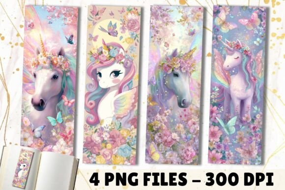 Cute Pastel Fairy Unicorn PNG Bookmark