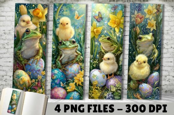 Easter Chick Frog Spring Egg Bookmark