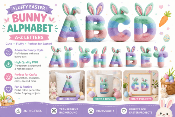 Fluffy Easter Bunny Alphabet