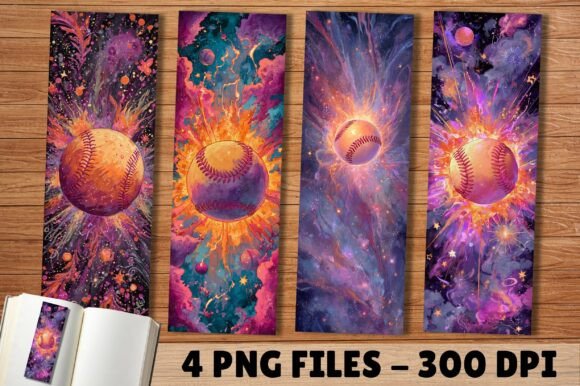 Galaxy Cosmic Softball Blast Bookmark