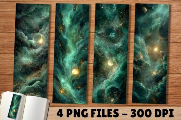 Green Emerald Space Magic Bookmark PNG