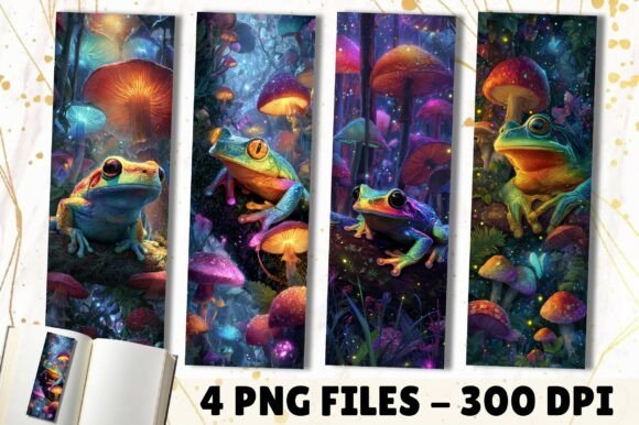 Magic Glow Neon Mushroom Frog Bookmark