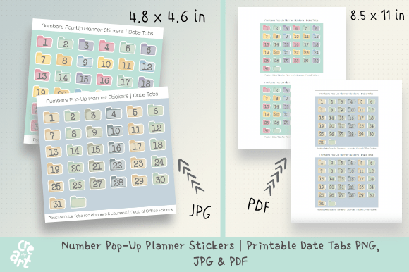 Number Pop-Up Planner Stickers