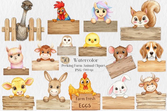 Peeking Farm Animal PNG Clipart