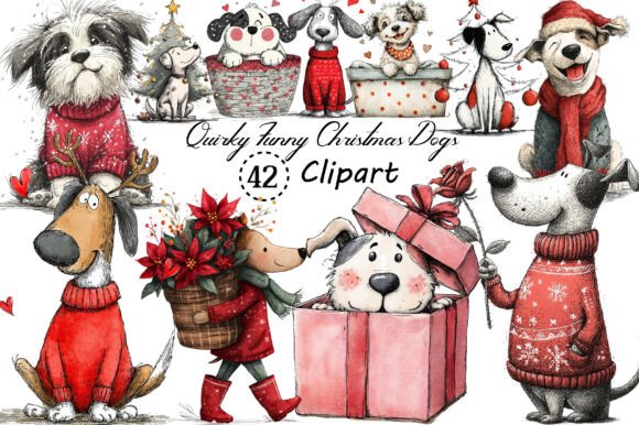 Quirky Funny Christmas Dogs Clipart: A Practical Creative Asset for Seasonal Projects