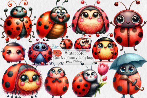 Quirky Funny Ladybug Clipart: A Practical Creative Asset for Commercial Design