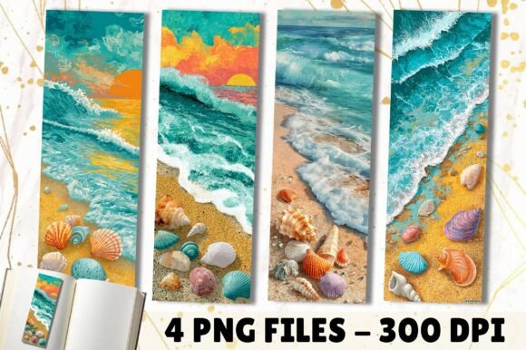 Tropical Ocean Wave Beach Art Bookmark