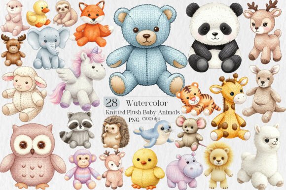 Vintage Knitted Plush Baby Animals PNG: Timeless Charm Meets Modern Creative Freedom