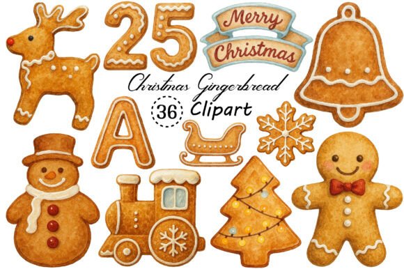 Watercolor Christmas Gingerbread