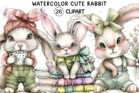 Watercolor Cute Rabbit PNG Clipart: Thoughtful Design Meets Everyday Creativity