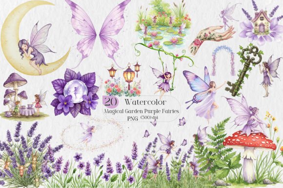 Watercolor Magical Garden Purple Fairies: A Strategic Creative Asset for Modern Makers and Brands