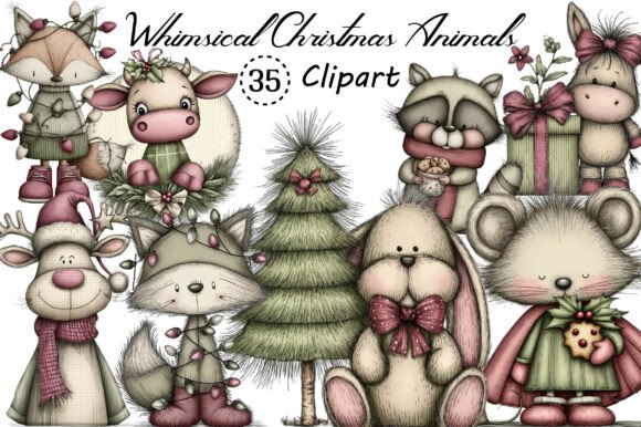 Whimsical Christmas Animals Clipart: Creative Freedom for Makers, Designers, and Small Business Owners