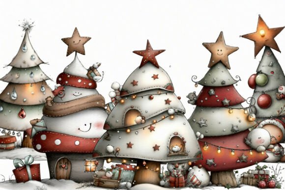Whimsical Tree Clipart Bundle