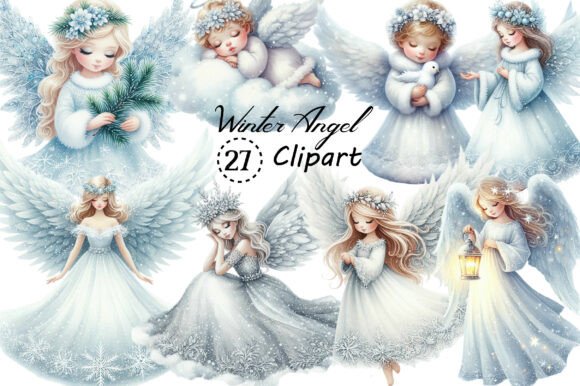 Winter Snow Angel Clipart: A Versatile Creative Resource for Print, Digital, and Craft Applications